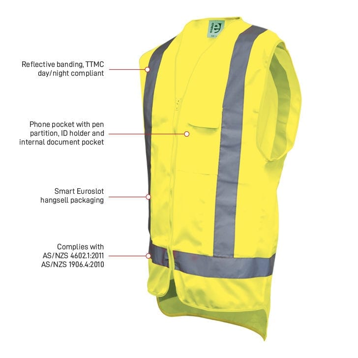 Esko Good2Glow Day/Night Yellow Vest - Esko Safety