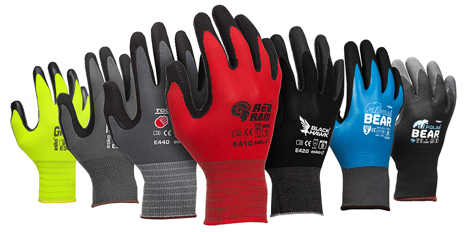different kinds of gloves